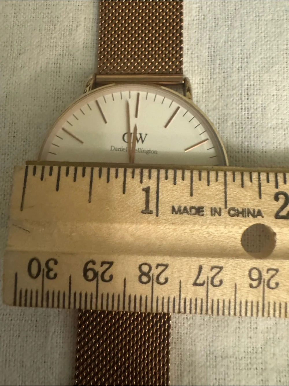 Daniel Wellington Rose Gold Mesh Watch with White Dial